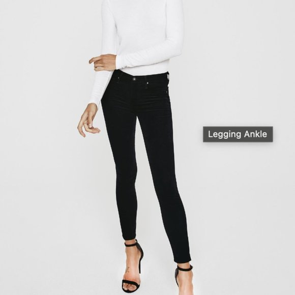 AG Women's Farrah Skinny in Black Corduroy - Size 25 - Picture 1 of 6